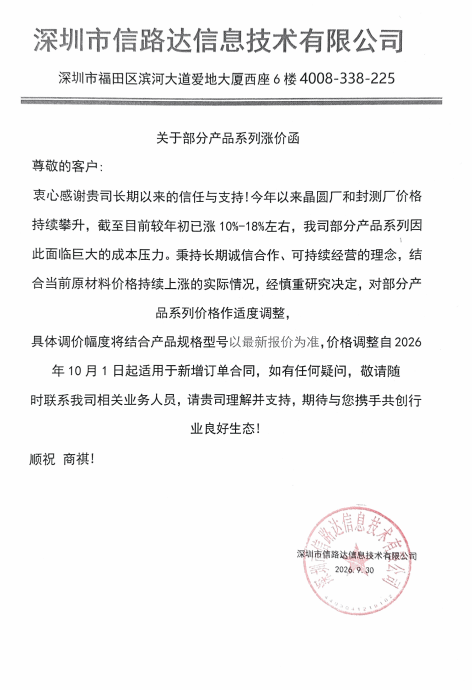 涨价函
